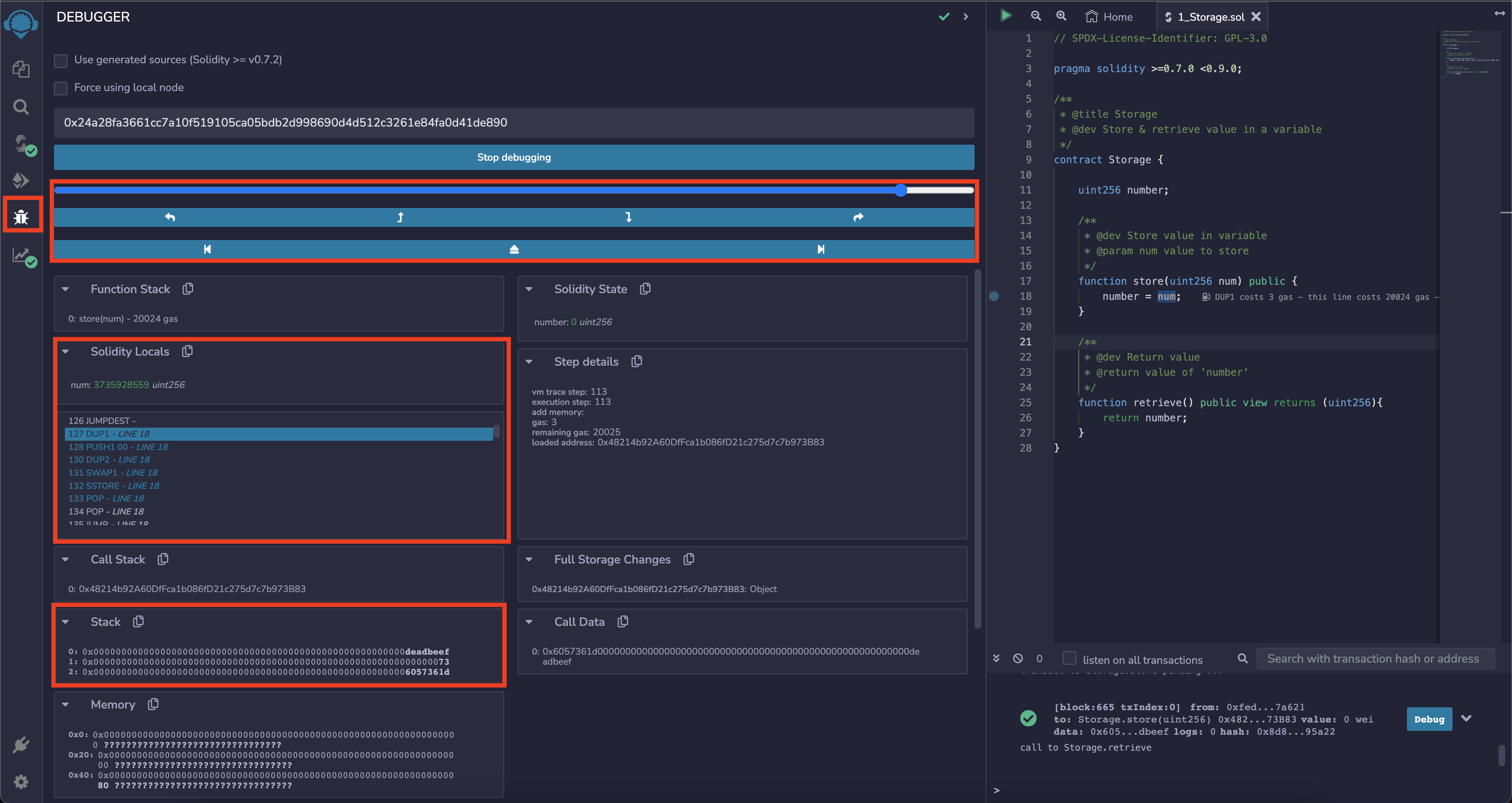 Debugging on Remix